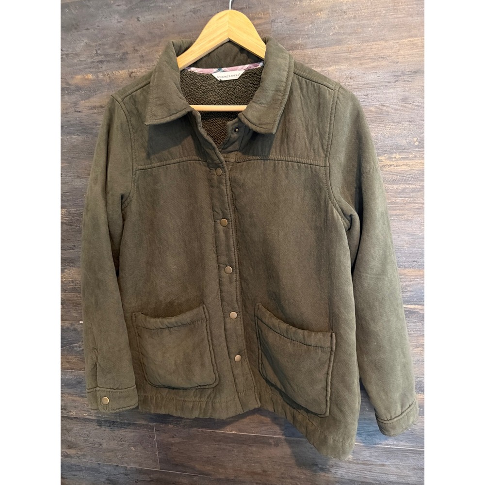 Boston Traders Womens Olive Green Sherpa Lined Utility Jacket Snap Front XL